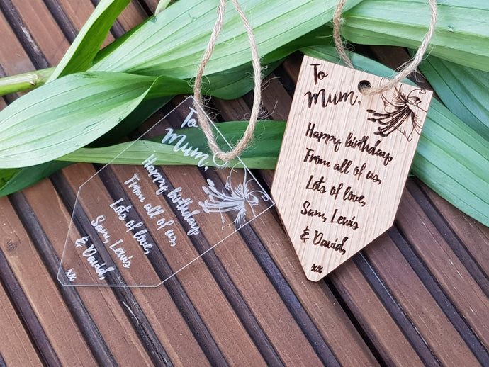 New Flower Gift Tags
