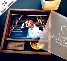Load image into Gallery viewer, Frosted Acrylic 6x4 Walnut Wooden Photography Presentation Box + USB Flash Drive