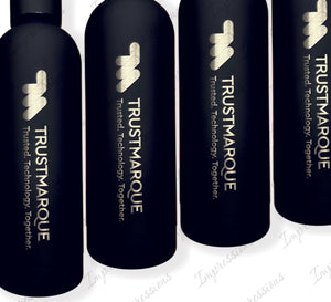 Black Personalised 500ml Stainless Steel Water Bottle Vacuum Insulated Flask