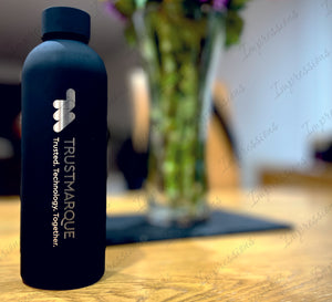 Black Personalised 500ml Stainless Steel Water Bottle Vacuum Insulated Flask