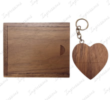 Load image into Gallery viewer, Walnut Wooden Love Heart USB + Box Logo Engraved
