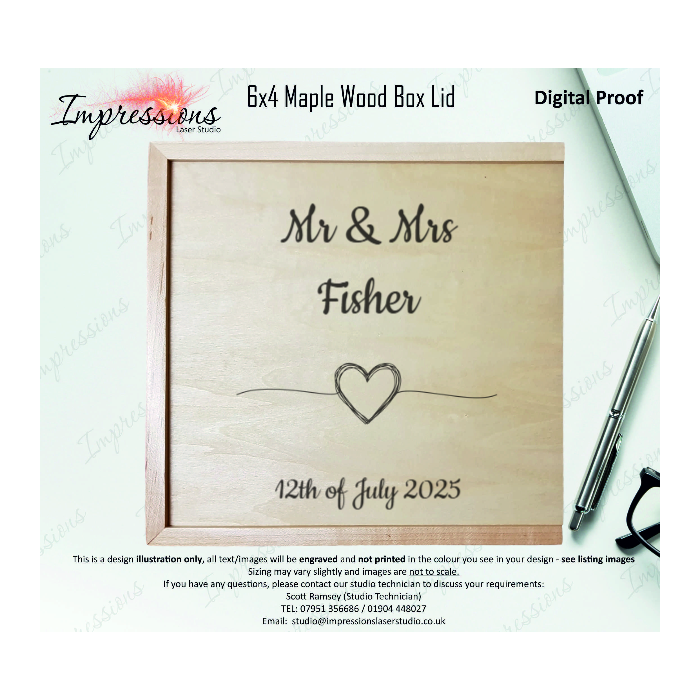 Maple Wood 6x4 Photography Wedding Photo Presentation Box