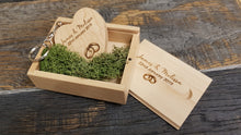 Load image into Gallery viewer, Maple Wooden Love Heart USB + Box Logo Engraved