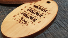 Load image into Gallery viewer, Personalised Unicorn Wooden Keyring with Name Engraved