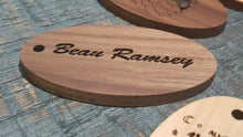 Load image into Gallery viewer, Personalised Unicorn Wooden Keyring with Name Engraved