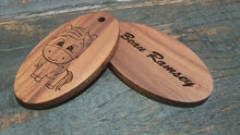 Load image into Gallery viewer, Personalised Unicorn Wooden Keyring with Name Engraved