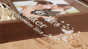 Walnut Wood & Acrylic 6x4 Photography Presentation Box + USB Logo Engraved