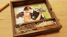 Load image into Gallery viewer, Walnut Wood &amp; Acrylic 6x4 Photography Presentation Box + USB Logo Engraved