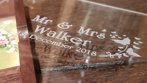 Walnut Wood & Acrylic 6x4 Photography Presentation Box + USB Logo Engraved