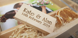 Maple Wood & Acrylic 6x4 Photography Presentation Box + USB Logo Engraved