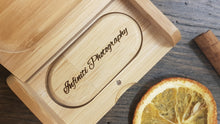 Load image into Gallery viewer, Bamboo Wooden Pebble USB Flash Drive Storage Pen + Flip-Box Photography Gift