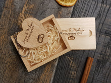 Load image into Gallery viewer, Maple Wooden Love Heart USB + Box Logo Engraved