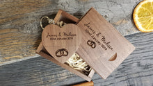 Load image into Gallery viewer, Walnut Wooden Love Heart USB + Box Logo Engraved