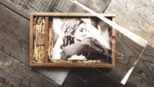 Load image into Gallery viewer, Walnut Acrylic 7x5 Photography Presentation Box Logo Engraved USB by Impressions Laser Studio