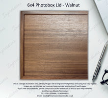 Load image into Gallery viewer, 6x4 Walnut Wooden Photography Presentation Box + USB Flash Drive No