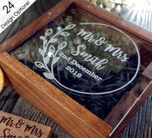 Load image into Gallery viewer, Walnut Block USB + Wooden Box with Acrylic Display Sliding LID