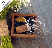 Load image into Gallery viewer, Walnut Block USB + Wooden Box with Acrylic Display Sliding LID