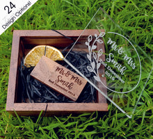 Load image into Gallery viewer, Walnut Block USB + Wooden Box with Acrylic Display Sliding LID