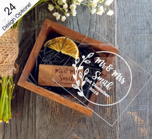 Load image into Gallery viewer, Walnut Block USB + Wooden Box with Acrylic Display Sliding LID