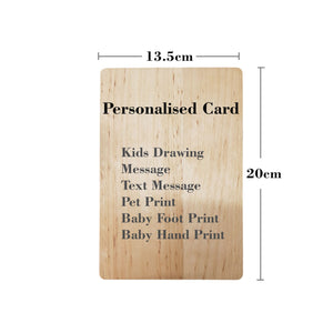 Personalised Laser Engraved Wooden Card Plaque Gift
