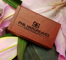 Load image into Gallery viewer, Redwood Mahogany Wooden Pebble USB Flash Drive Storage Pen + Flip-Box Photography Gift