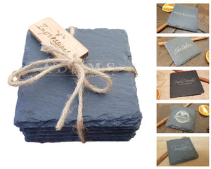 Personalised Logo Laser Engraved Slate Coaster