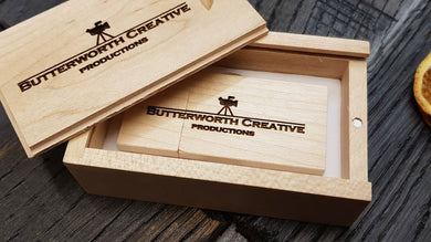 Natural Maple Wood  USB Flash Drive + Gift Box