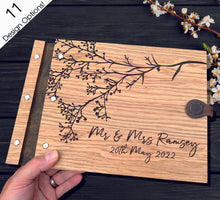 Load image into Gallery viewer, Wooden Oak Veneer Wedding Guest Book Album