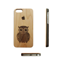 Load image into Gallery viewer, Owl Pattern Engraved Real Wood iPhone 6/7 Case