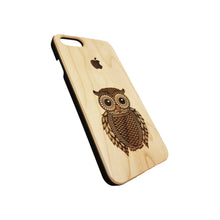 Load image into Gallery viewer, Owl Pattern Engraved Real Wood iPhone 6/7 Case