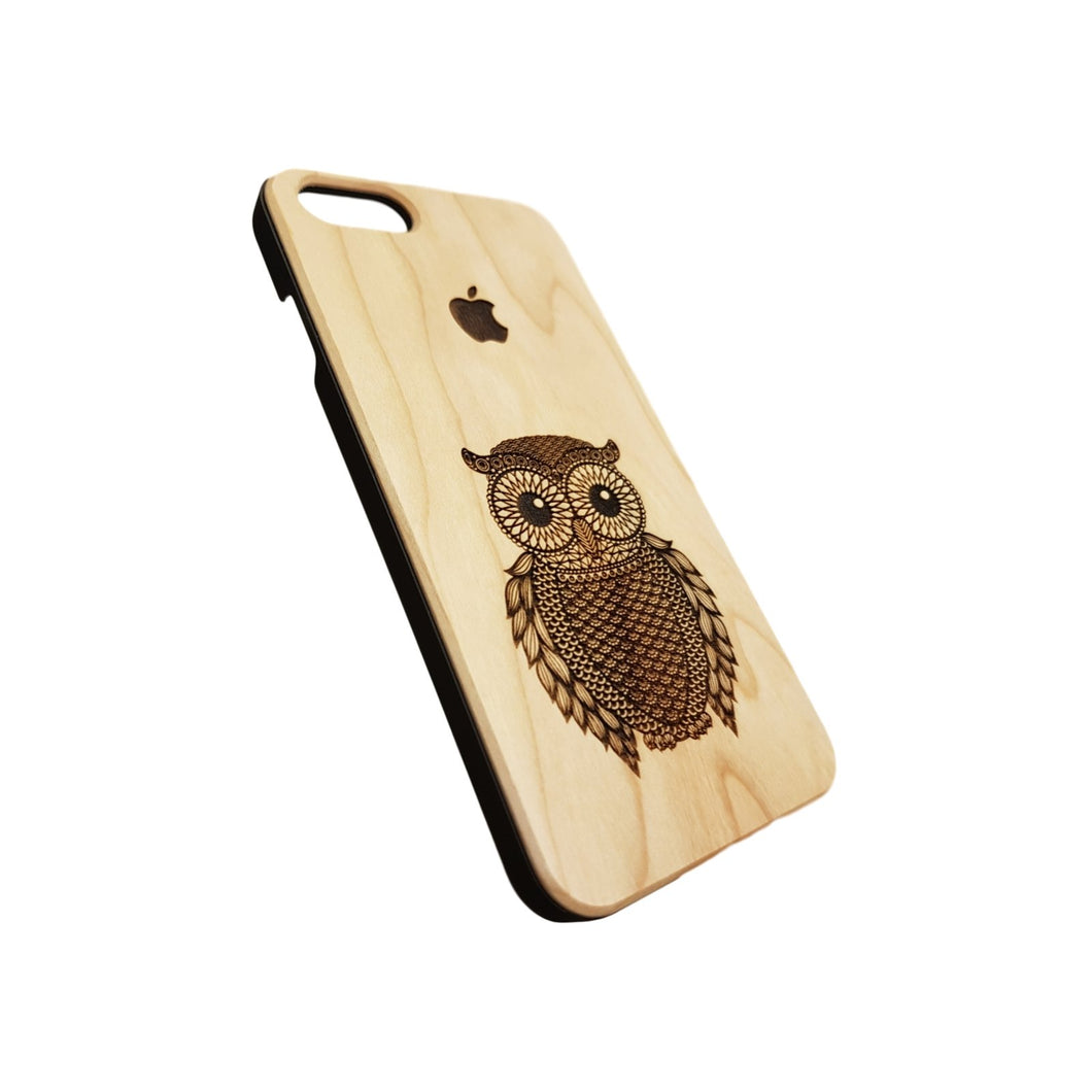 Owl Pattern Engraved Real Wood iPhone 6/7 Case