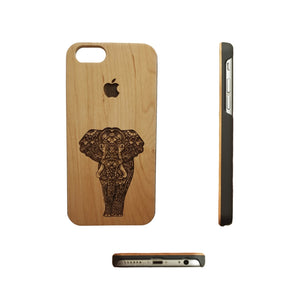 Elephant Pattern Engraved Real Wood iPhone 6/7 Case