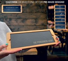 Load image into Gallery viewer, Bamboo &amp; Slate Rectangle Service Board Platter 330mm x 130mm