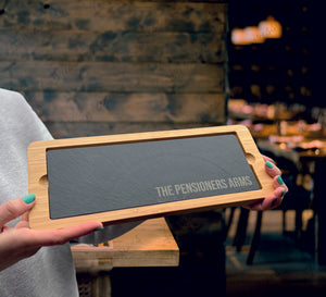 Bamboo & Slate Rectangle Service Board Platter 330mm x 130mm