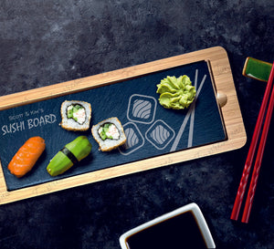 SUSHI Bamboo Slate Rectangle Service Board Platter Plate 330mm x 130mm