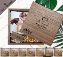 Load image into Gallery viewer, 6x4 Walnut Wooden Photography Presentation Box + USB Flash Drive No