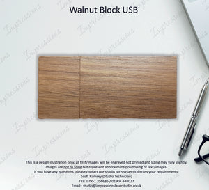 Walnut Wood & Acrylic 6x4 Photography Presentation Box + USB Logo Engraved