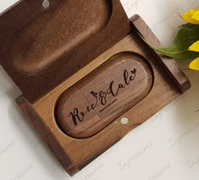 Load image into Gallery viewer, Walnut Wooden USB Flash Drive Storage Pen + Flip-Box Photography Gift