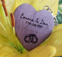 Load image into Gallery viewer, Walnut Wooden Love Heart USB + Box Logo Engraved
