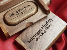 Load image into Gallery viewer, Walnut Wooden USB Flash Drive Storage Pen + Flip-Box Photography Gift