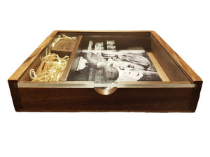 Walnut Wood & Acrylic 6x4 Photography Presentation Box + USB Logo Engraved