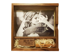 Walnut Wood & Acrylic 6x4 Photography Presentation Box + USB Logo Engraved