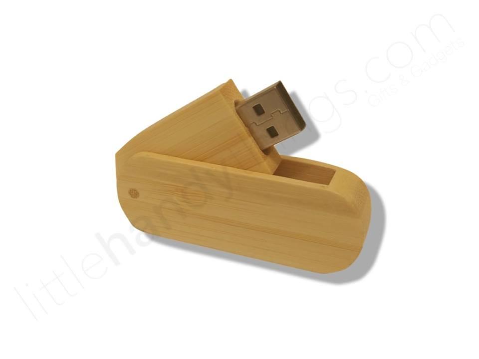 Natural Wood Oval Swivel 8GB USB Flash Drive - littlehandythings.com - 2