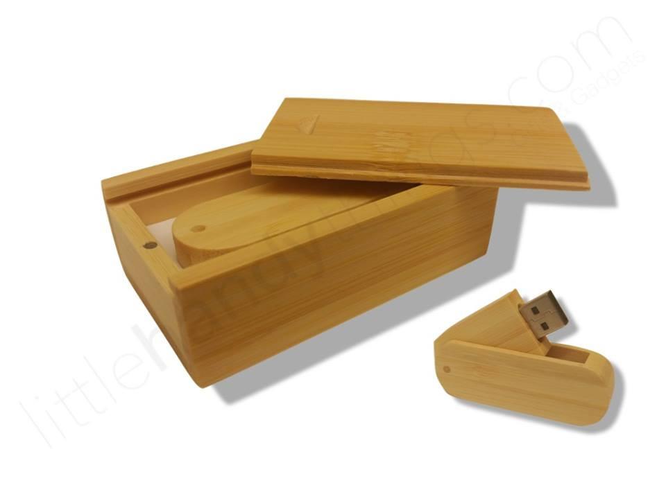 Natural Wood Oval Swivel 8GB USB Flash Drive + Gift Box - littlehandythings.com - 2